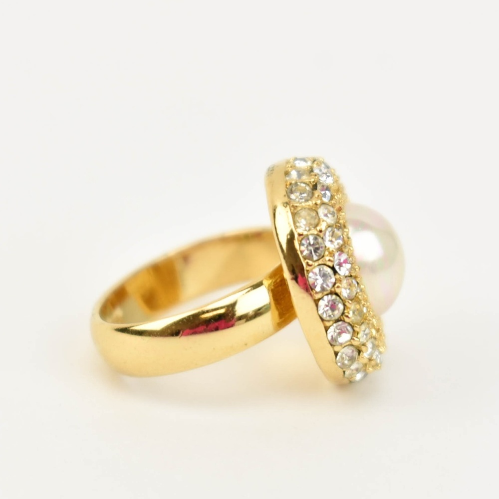 DIOR Swarovski Crystal & Fantasy Pearl Ring (mn) - Picture 5 of 7